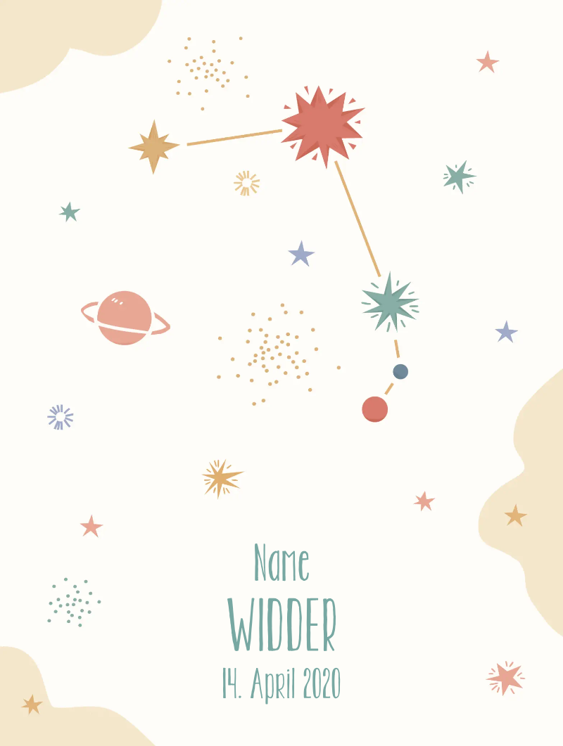 Sternbild Poster - Widder | Min Bedste Bog